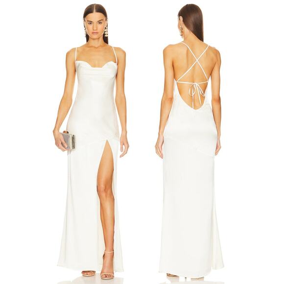 Michael Costello x REVOLVE Cecelia Gown Satin Cowl Neck Formal Wedding Gala XS Michael Costello x REVOLVE Cecelia Gown Satin Cowl Neck Formal Wedding Gala XS